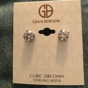 Giani Bernini Sterling Silver CZ 8mm Stud Earrings